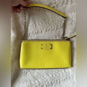 Kate Spade soft Yellow Wellesley Byrd clutch purse